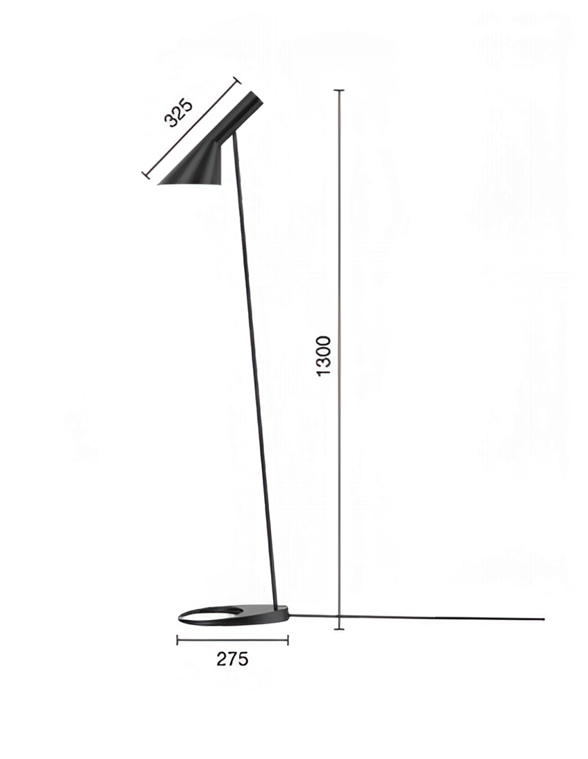 Технические данные и чертежи Торшер модель AJ Floor Lamp от фабрики Louis Poulsen